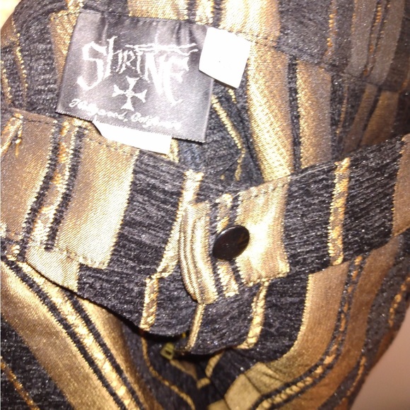 Mens Shrine size 38 black and gold velvet - Picture 2 of 4